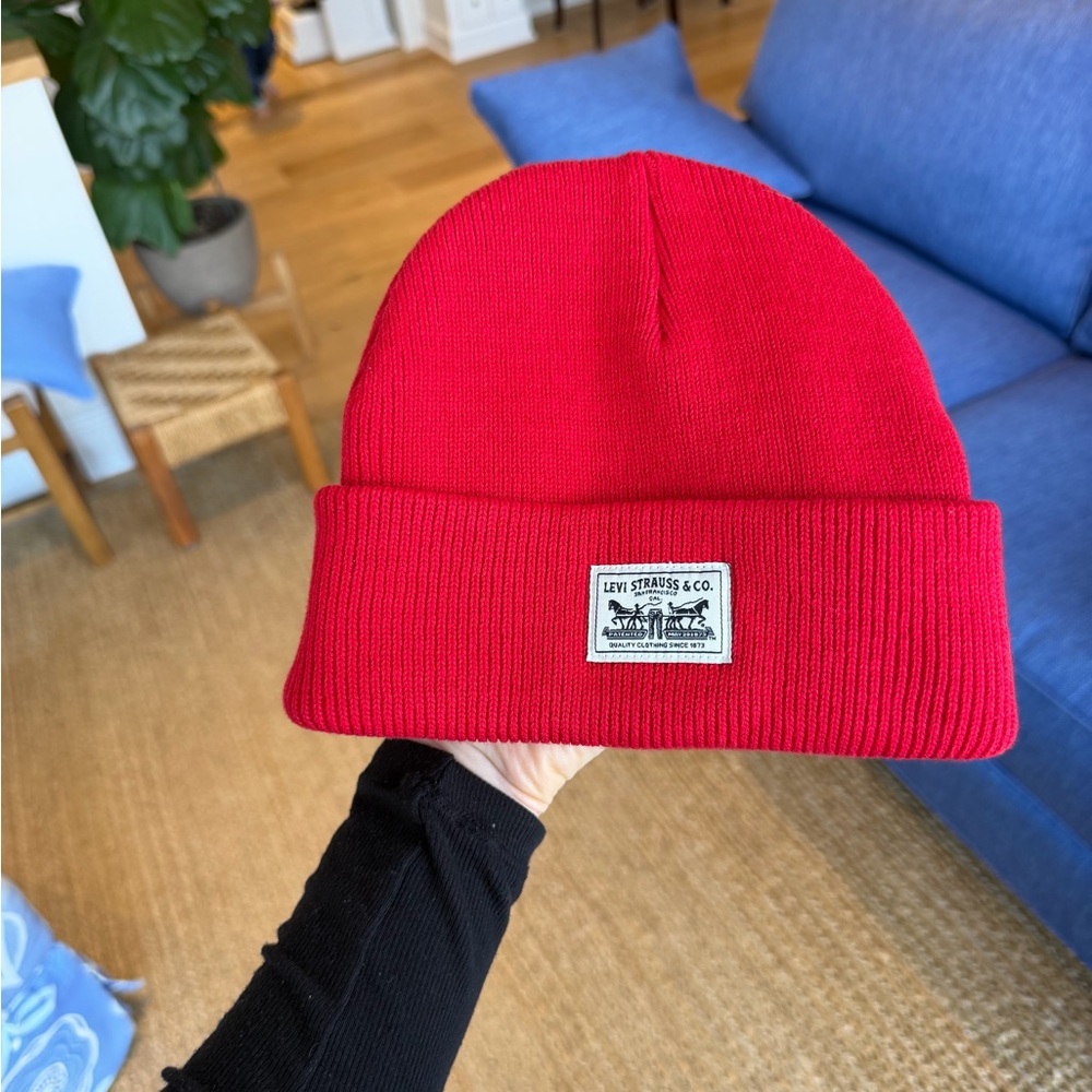 Levi's Backpatch Beanie Red Knit Hat